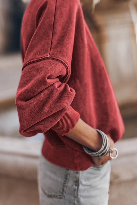 CREW NECK RED SWEATER
