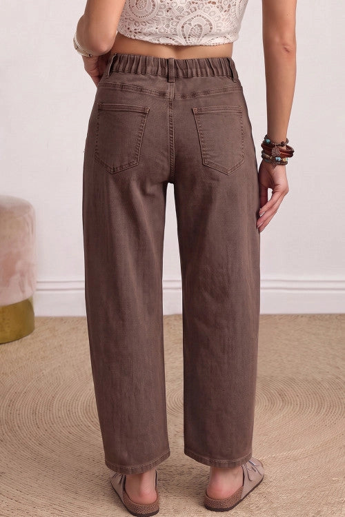 COFFEE MAUVE BARREL JEANS
