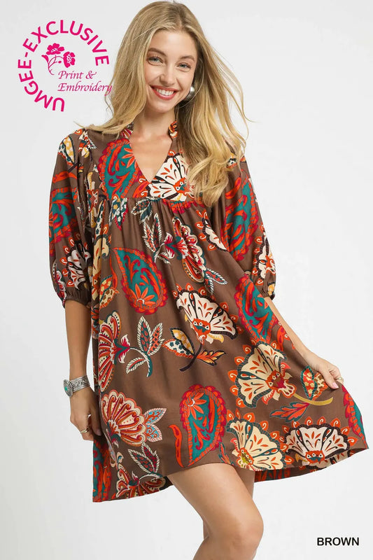 PUFF SLEEVE BABYDOLL DRESS