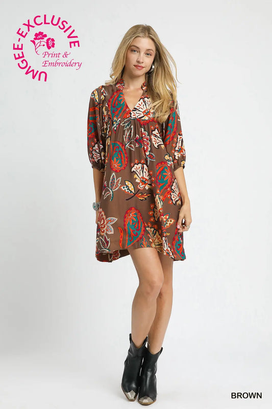 PUFF SLEEVE BABYDOLL DRESS