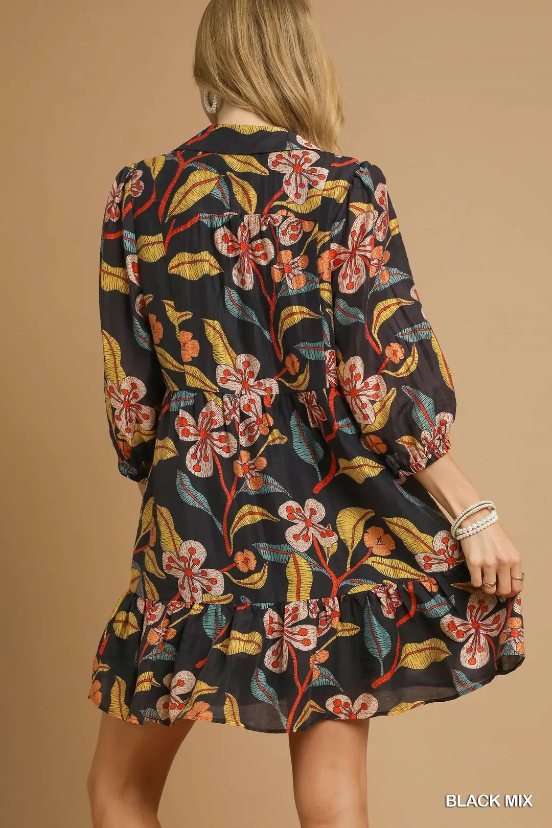 FALL FLORAL MIDI DRESS