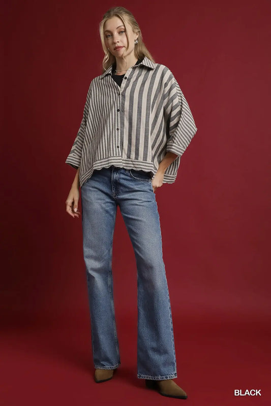 CHIC STRIPE BOXY SS TOP