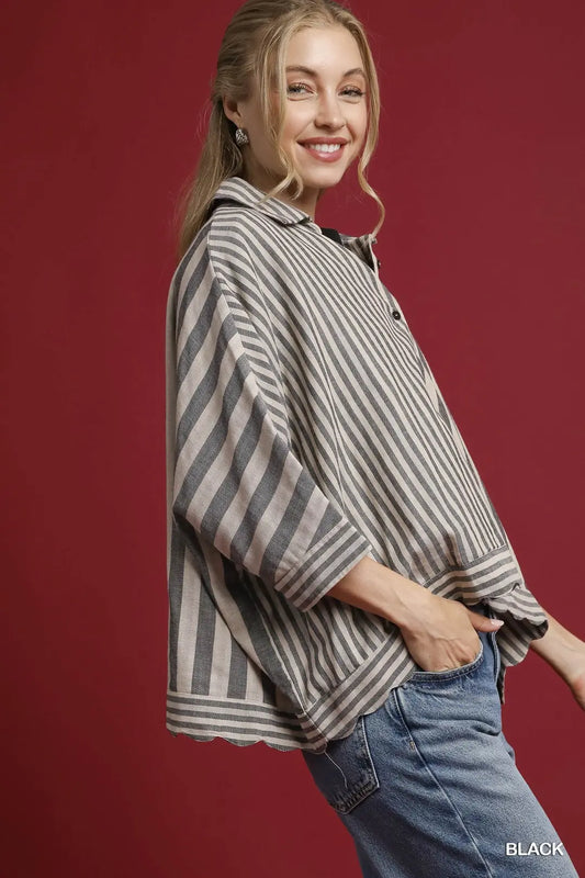 CHIC STRIPE BOXY SS TOP