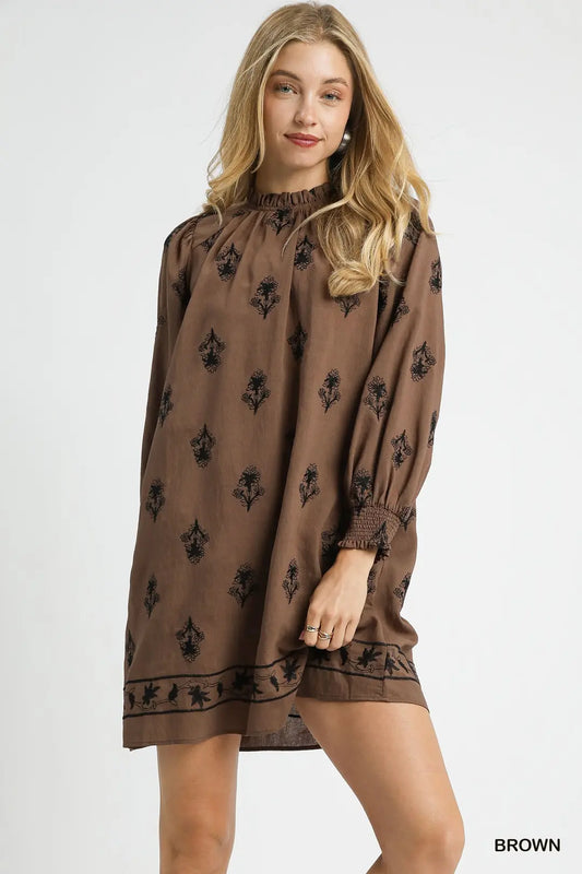 DEEP FALL FLOWER DRESS