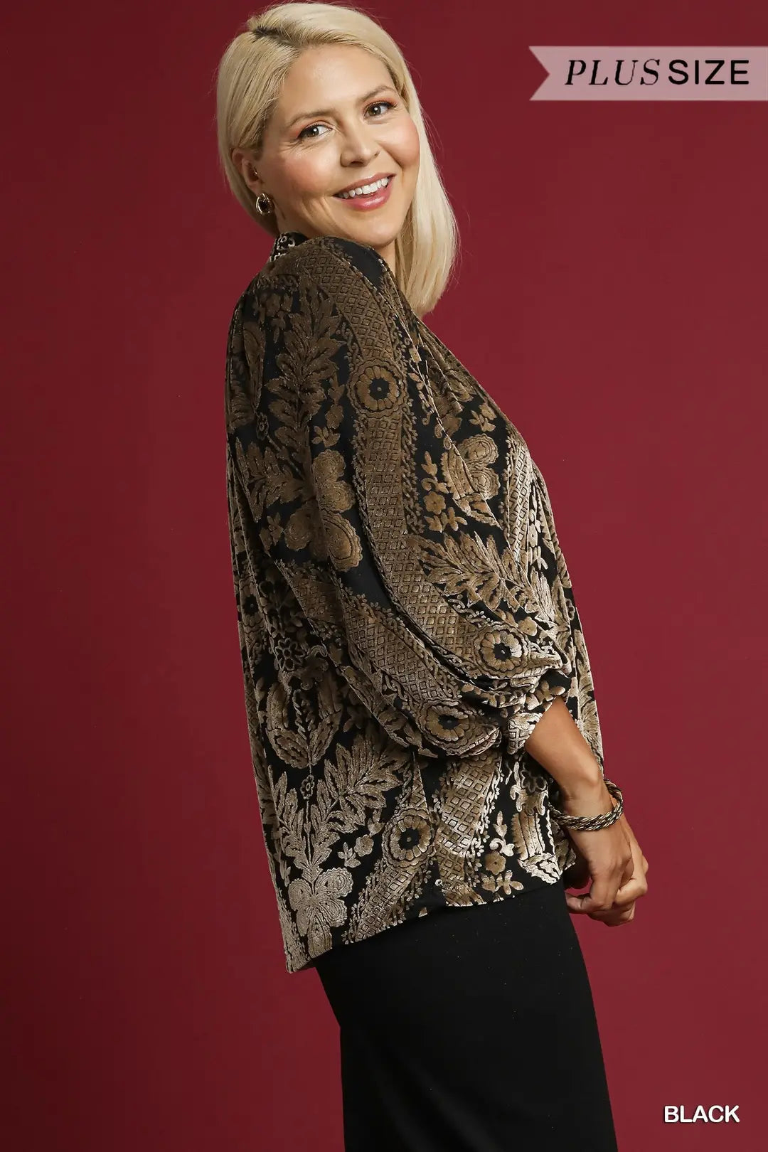 VELVET BLACK DAMASK TOP