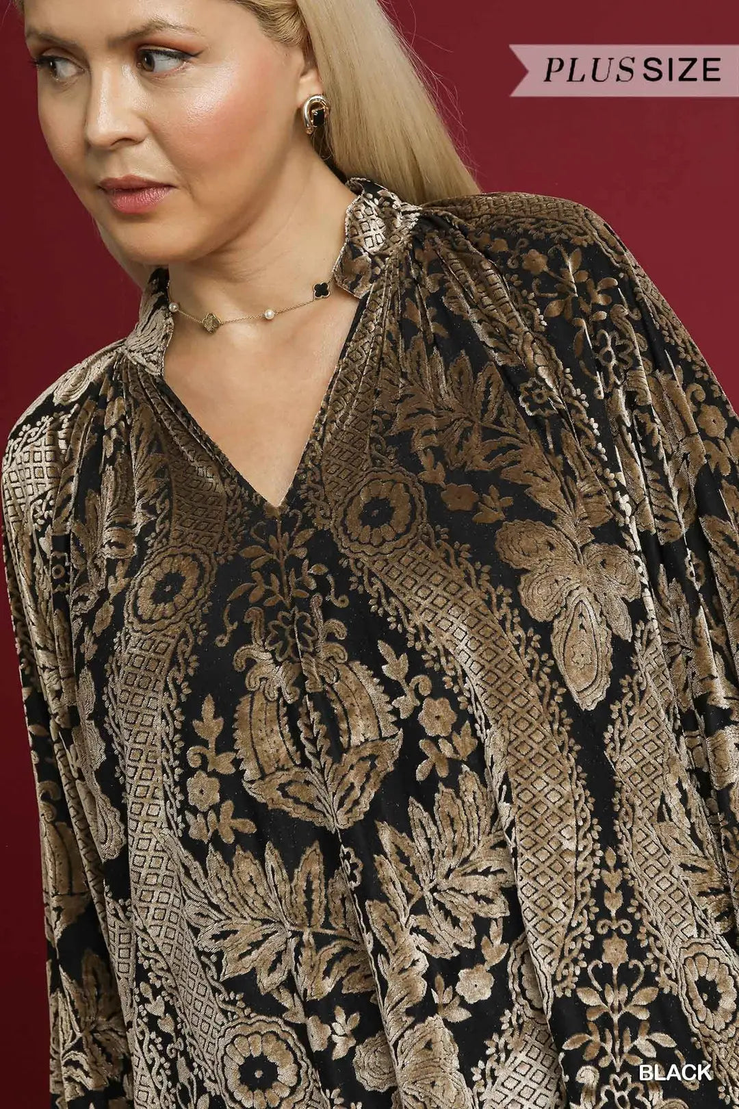 VELVET BLACK DAMASK TOP