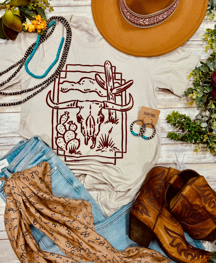 Western Skull Cactus Tee