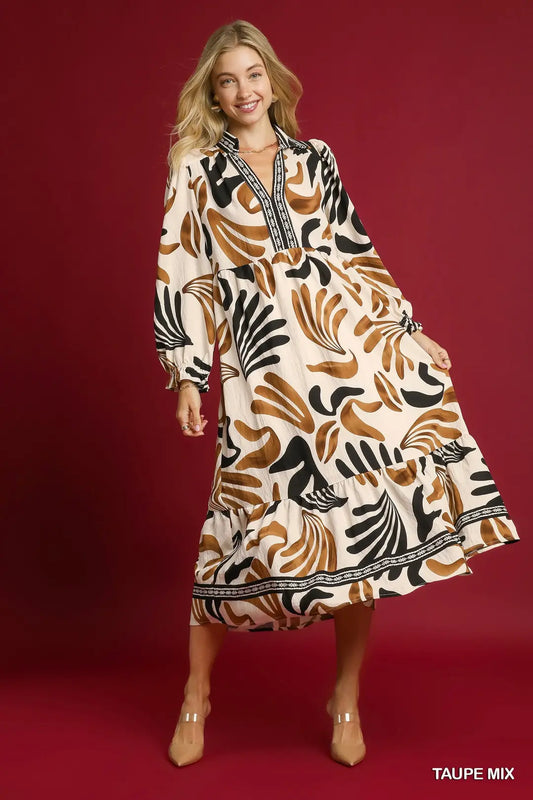 BOHO LEAFY MAXI DRESS