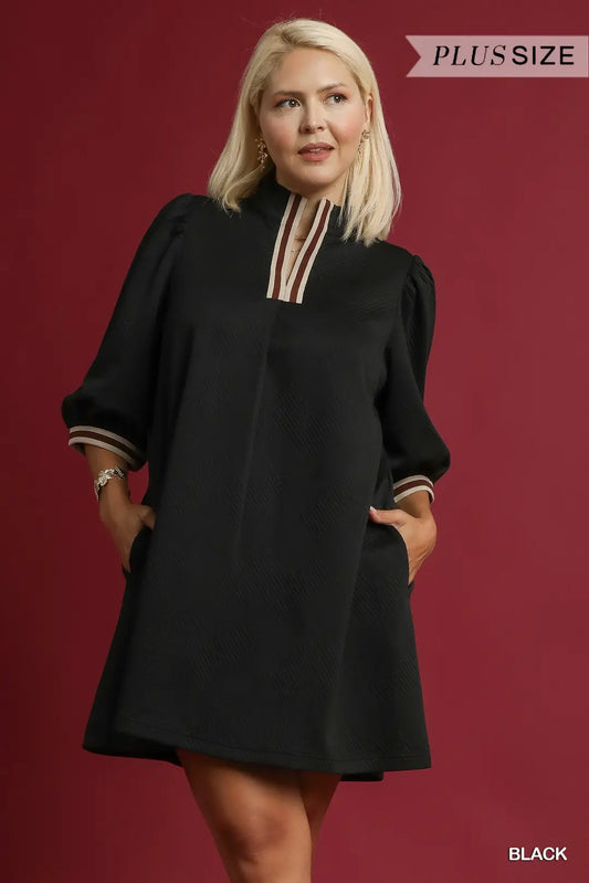 DOWN STRIPE SASSY DRESS