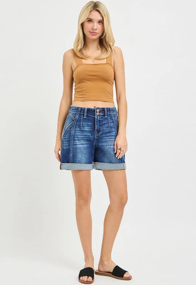 HI-RISE SEAM ROLL SHORTS