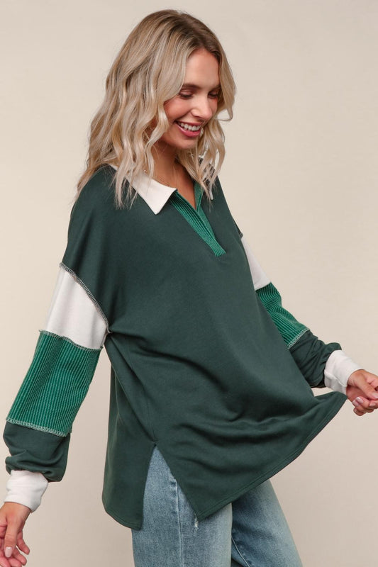 COLOR BLOCK GREEN LS