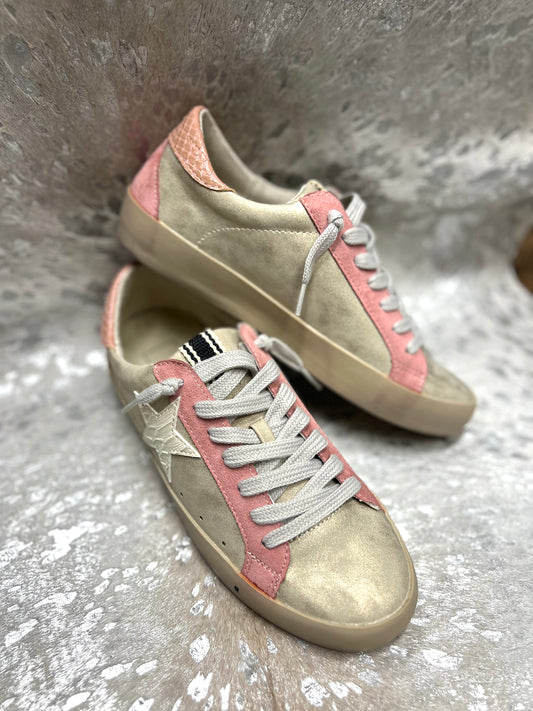 Paula Gold Distress Sneaker