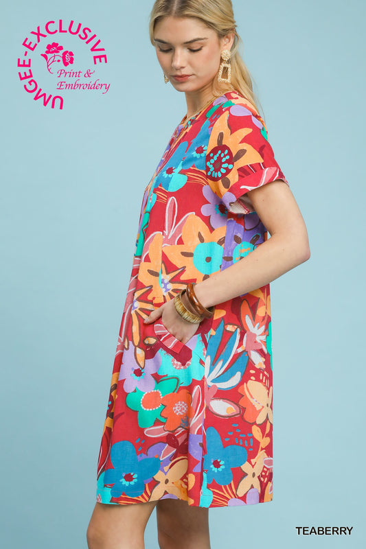 TEABERRY FLORAL DRESS