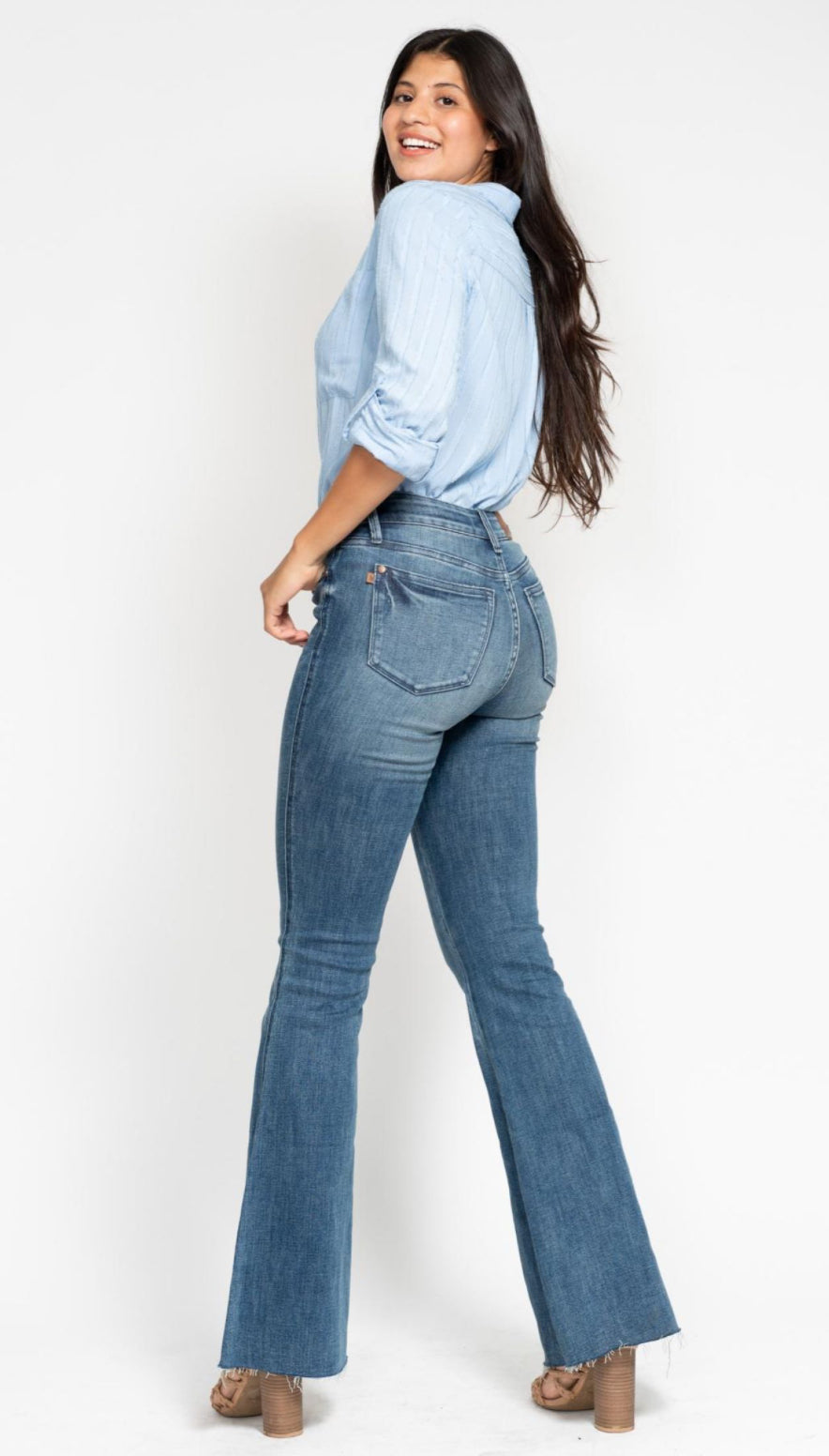 JUDY BLUE MIDRISE TUMMYCONTROL VINTAGE FLARE JEANS