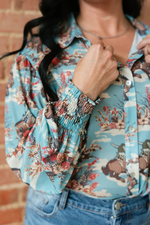 FLORAL BUCK HORSE LS