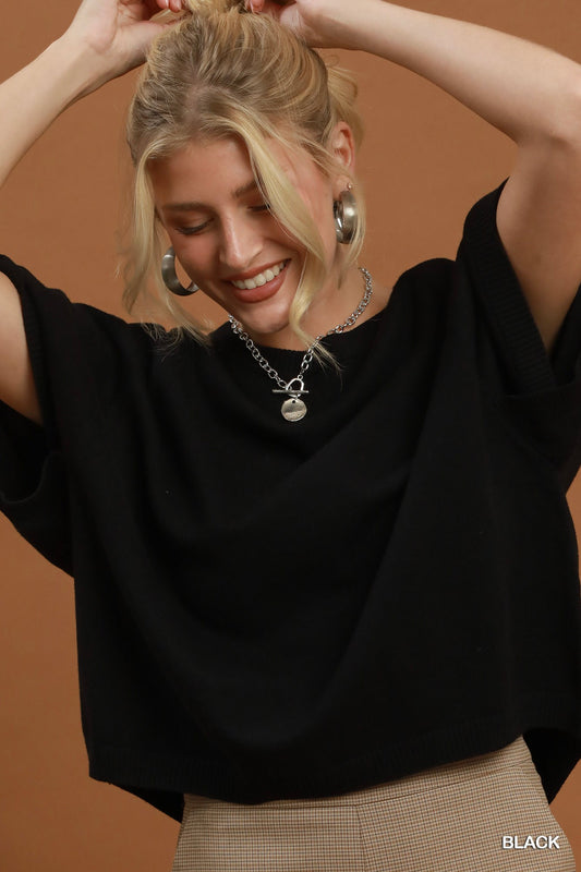 DOLMAN BLACK KNIT SWEATER