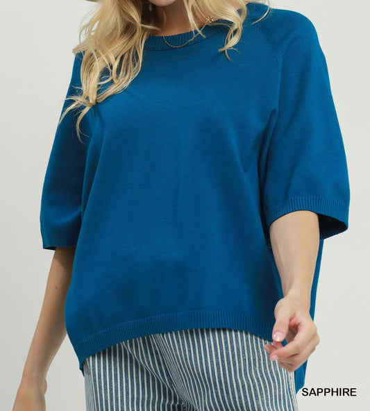 DOLMAN SAPPHIRE KNIT SWEATER