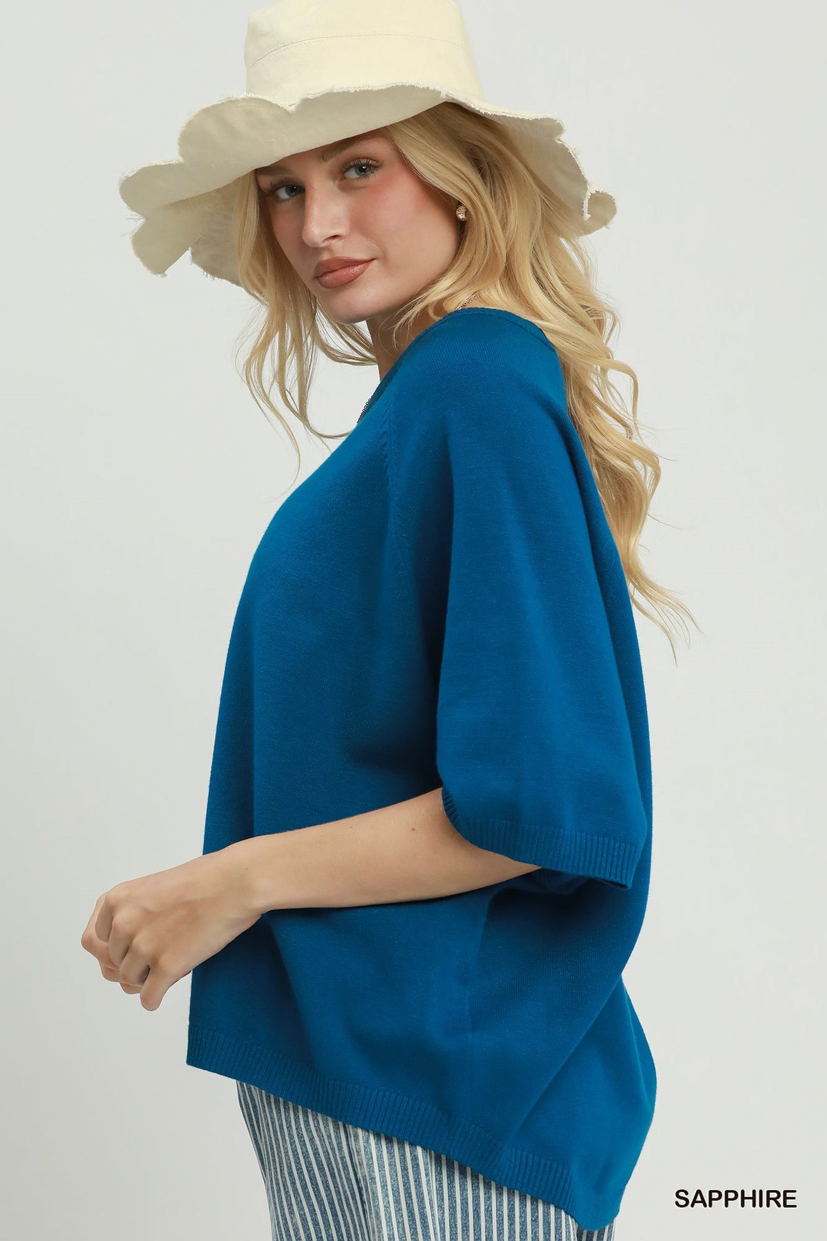 DOLMAN SAPPHIRE KNIT SWEATER