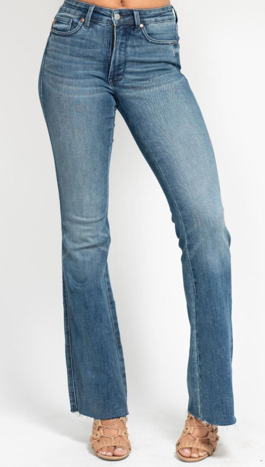 JUDY BLUE MIDRISE TUMMYCONTROL VINTAGE FLARE JEANS