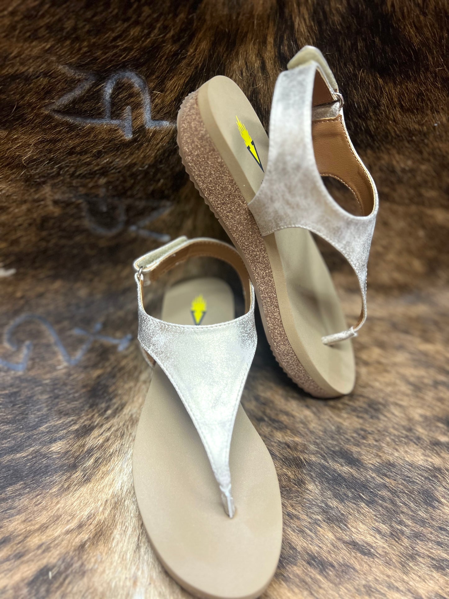 V Trek Ivory Leather Sandal