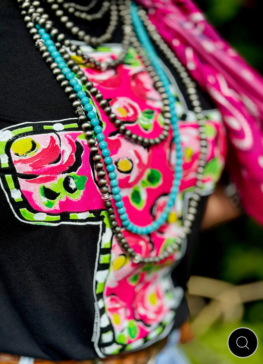 Callie’s Pink Floral Cross Tee