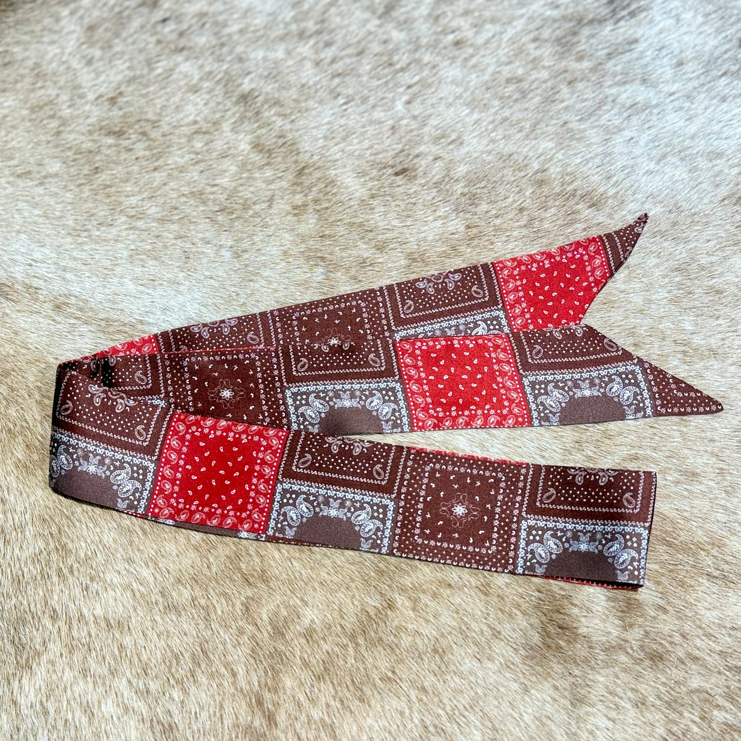 RED/BROWN Bandana Twilly