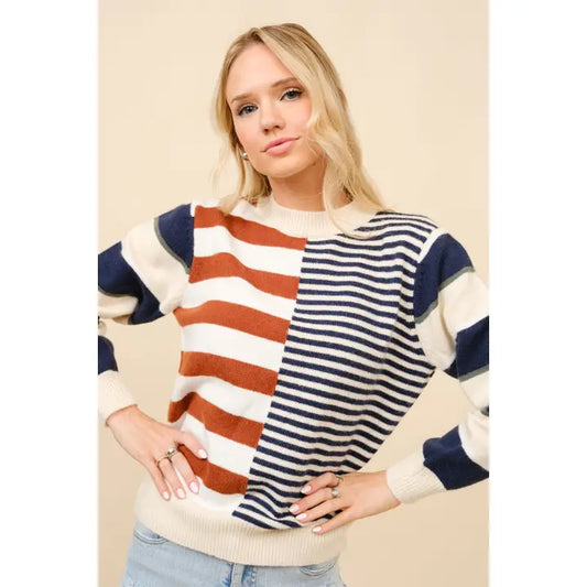 MEDIA STRIPE SWEATER