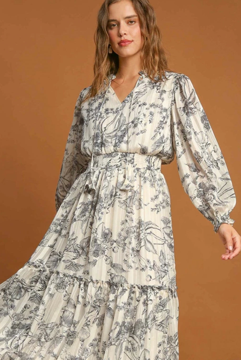 Classic Maxi Floral LS Dress