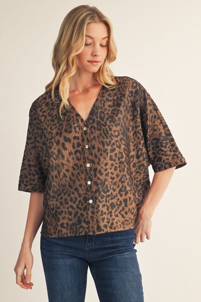 METALLIC LEOPARD SS TOP