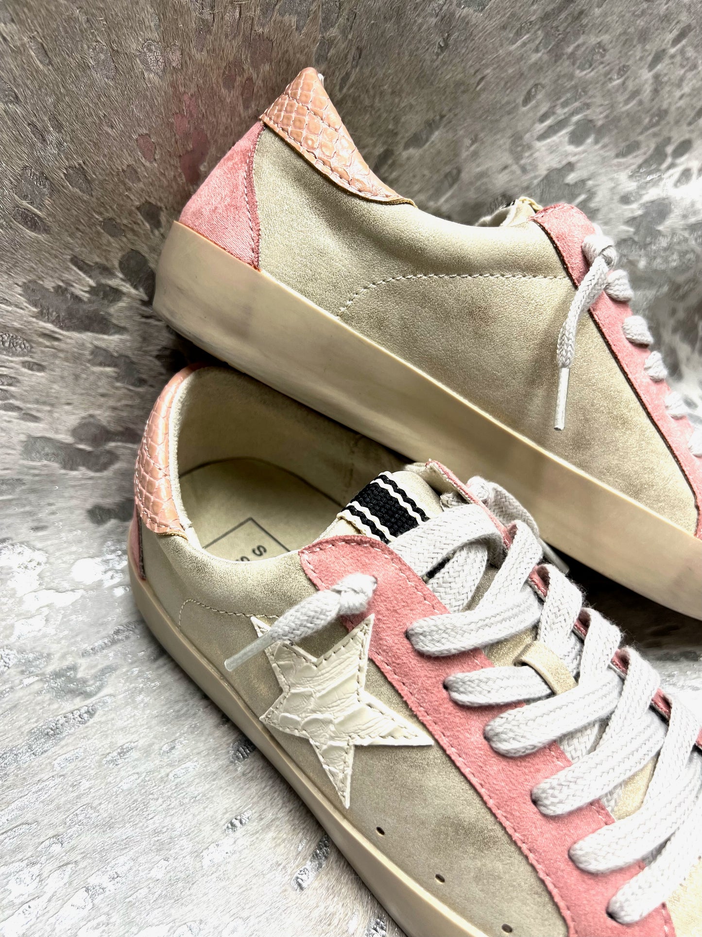 Paula Gold Distress Sneaker