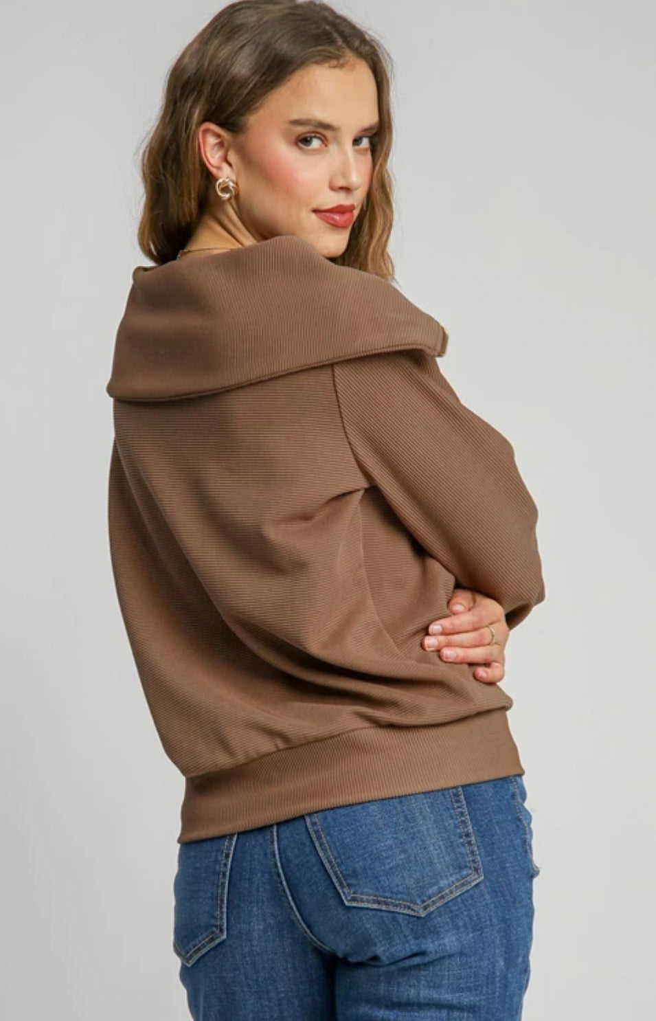 Mocha 3/4 Zip Pullover