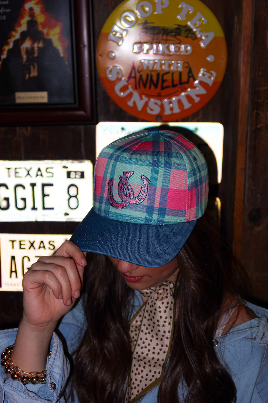 PLAID HORSESHOE CAP
