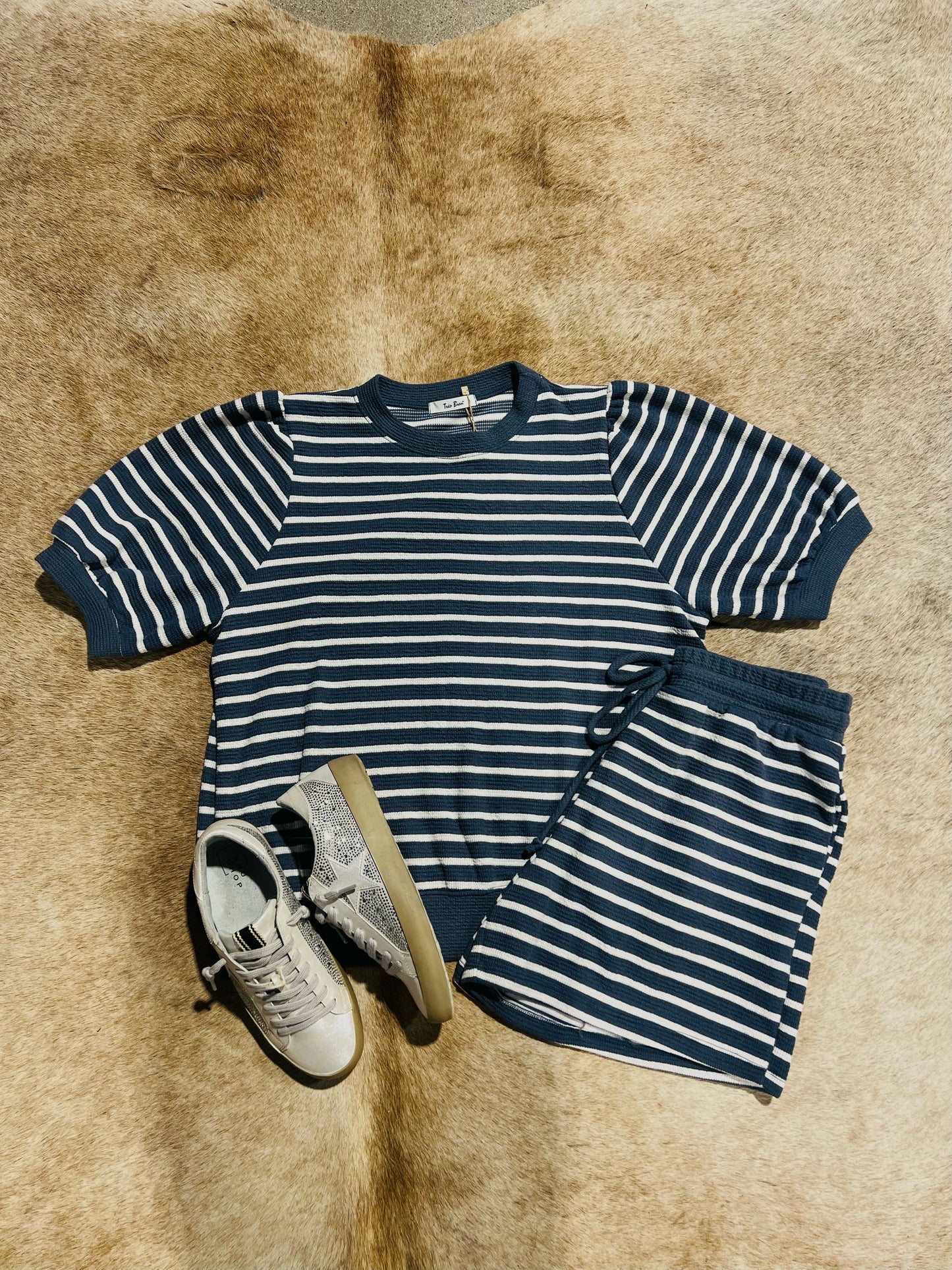 CLOUDY STRIPE DENIM SET