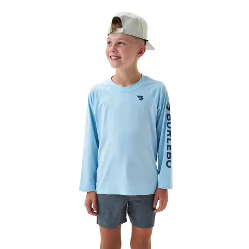 YOUTH RASH GUARD BABY BLUE NAVY