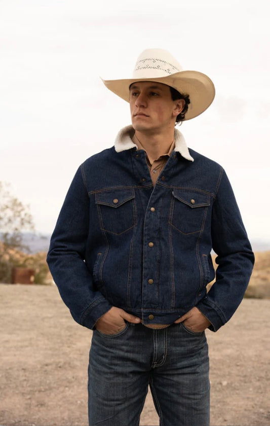 Hooey Mns Cream Sherpa Denim Jacket