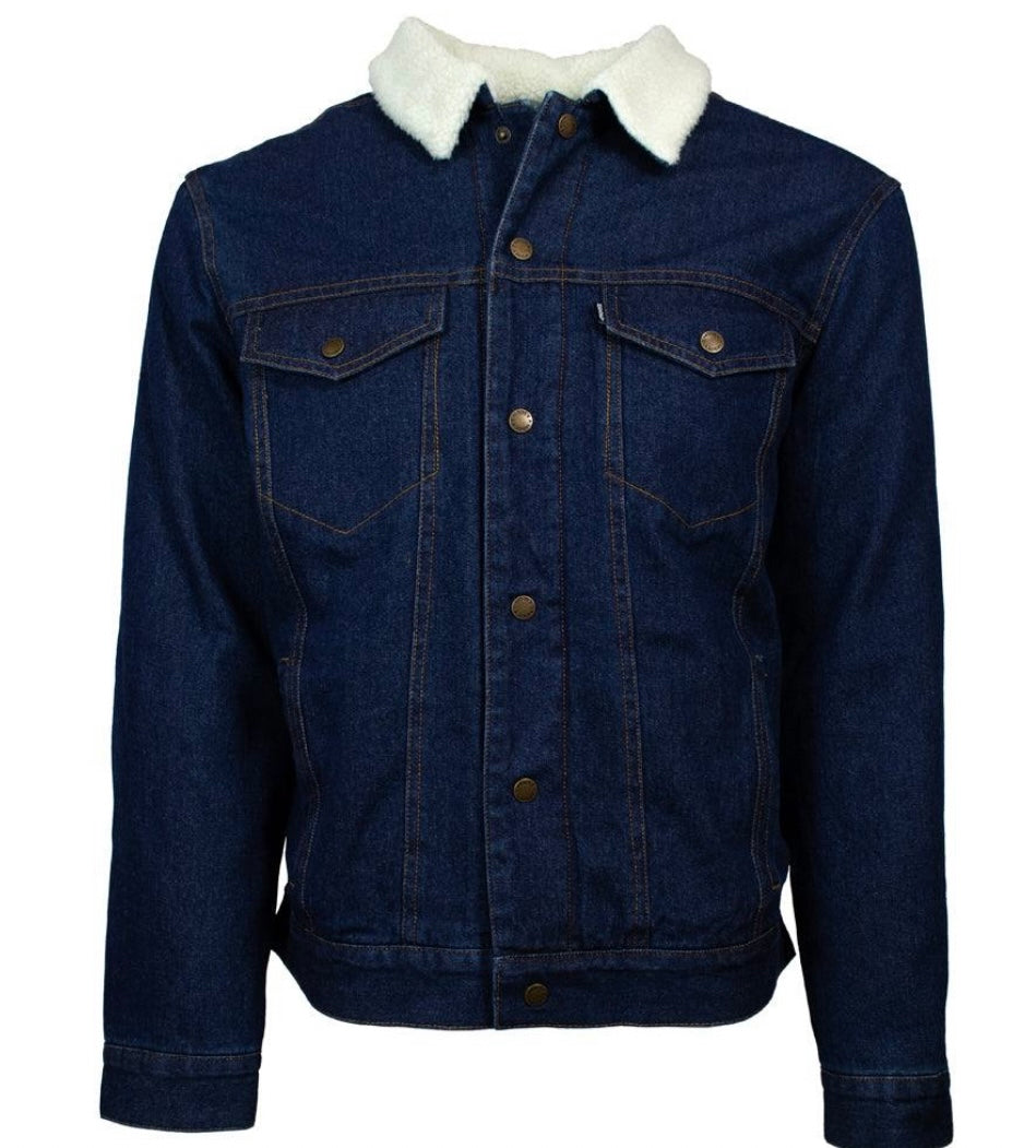 Hooey Mns Cream Sherpa Denim Jacket