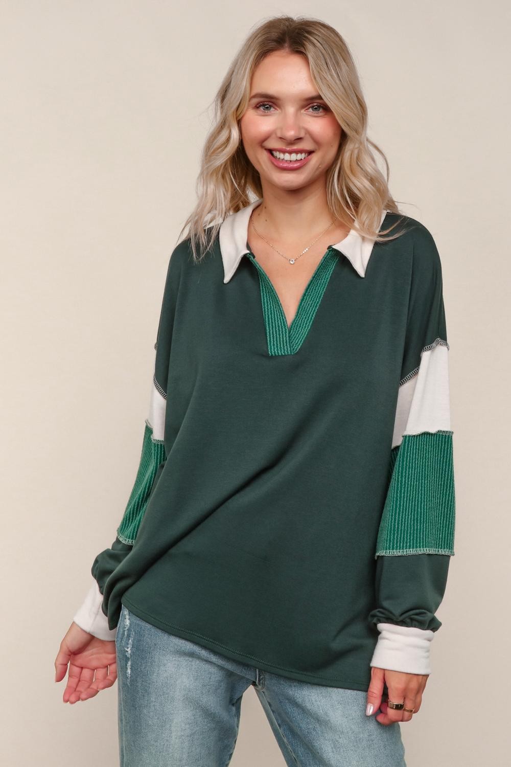 COLOR BLOCK GREEN LS