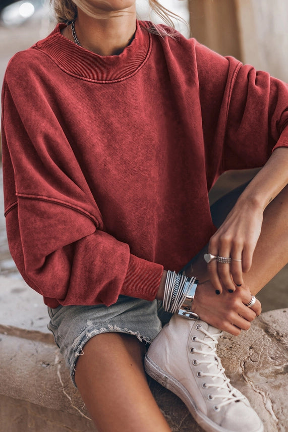 CREW NECK RED SWEATER