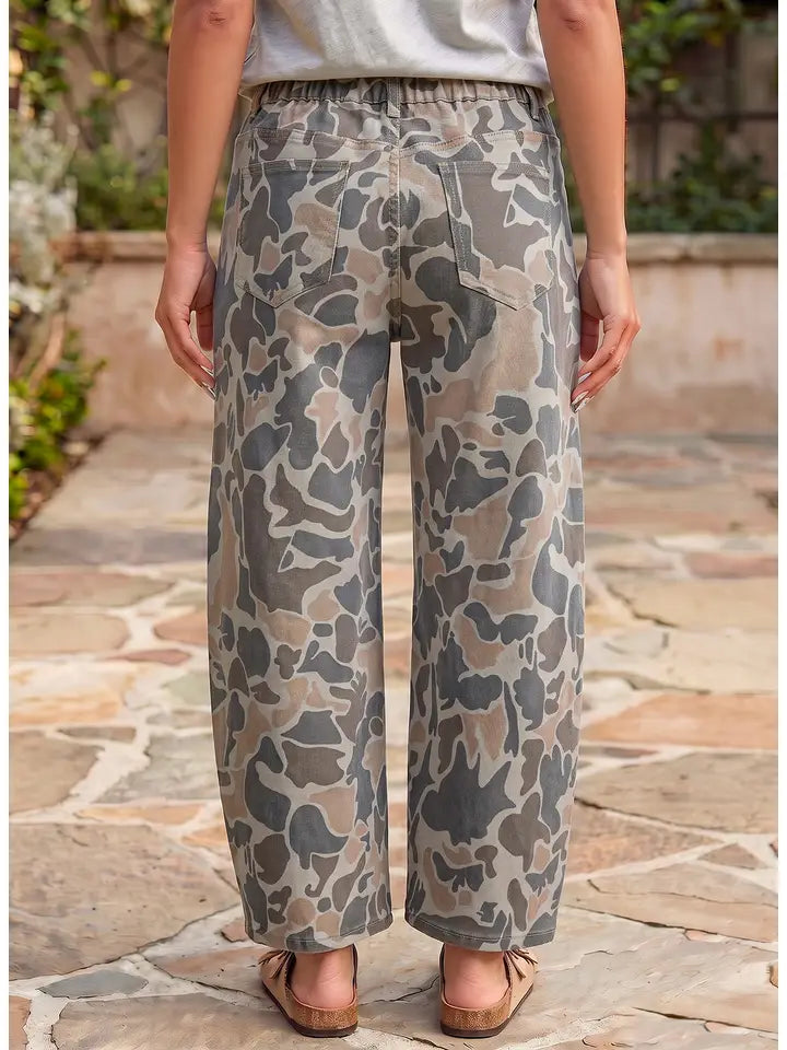 DUSK CAMO WIDE LEG CROP JEAN