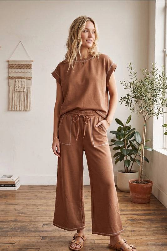 SCUBA STITCH BROWN SET