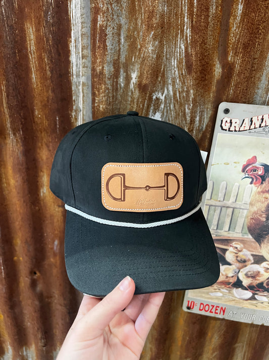 SUEDE BLACK SNAFFLE BIT CAP