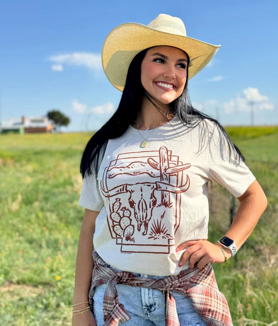 Western Skull Cactus Tee