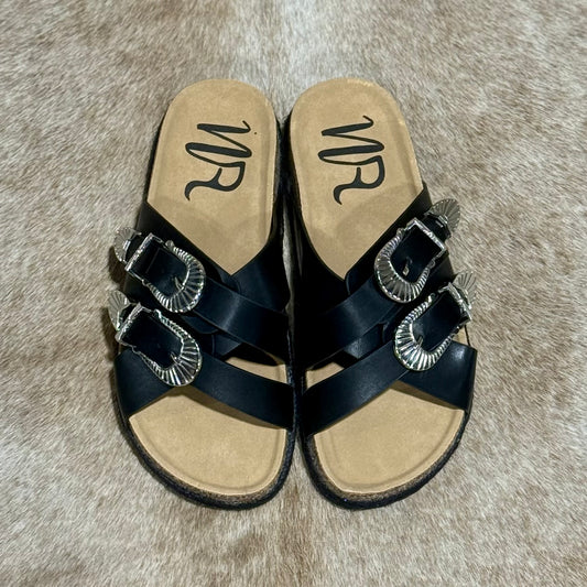 IRIS BUCKLE BLACK SANDAL