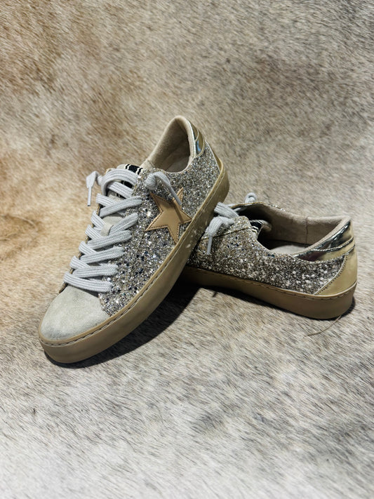 PAULA STERLING GLITTER GOLD SNEAKERS