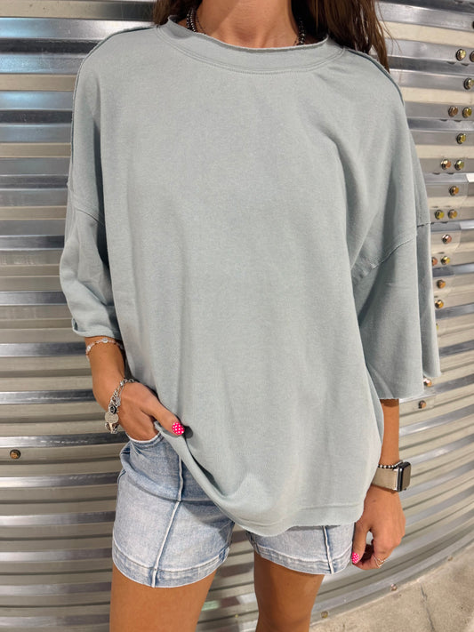VINTAGE KNIT LIGHT BLUE TOP