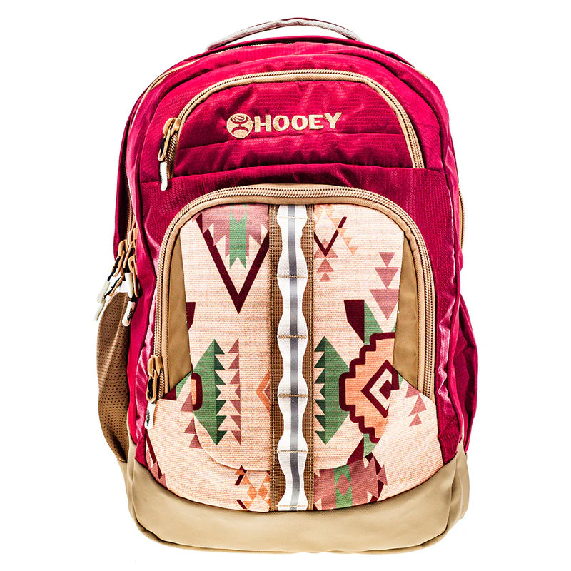 HOOEY OX BURGUNDY/TAN W/AZTEC BACKPACK