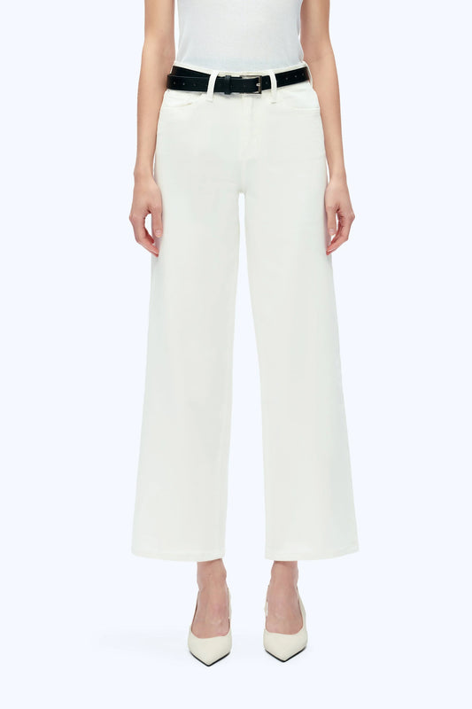 HIGH RISE WIDE LEG WHITE JEANS