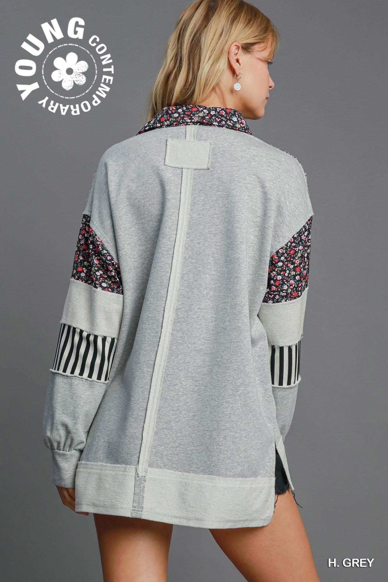 PATCHWORK FLORAL LS TOP
