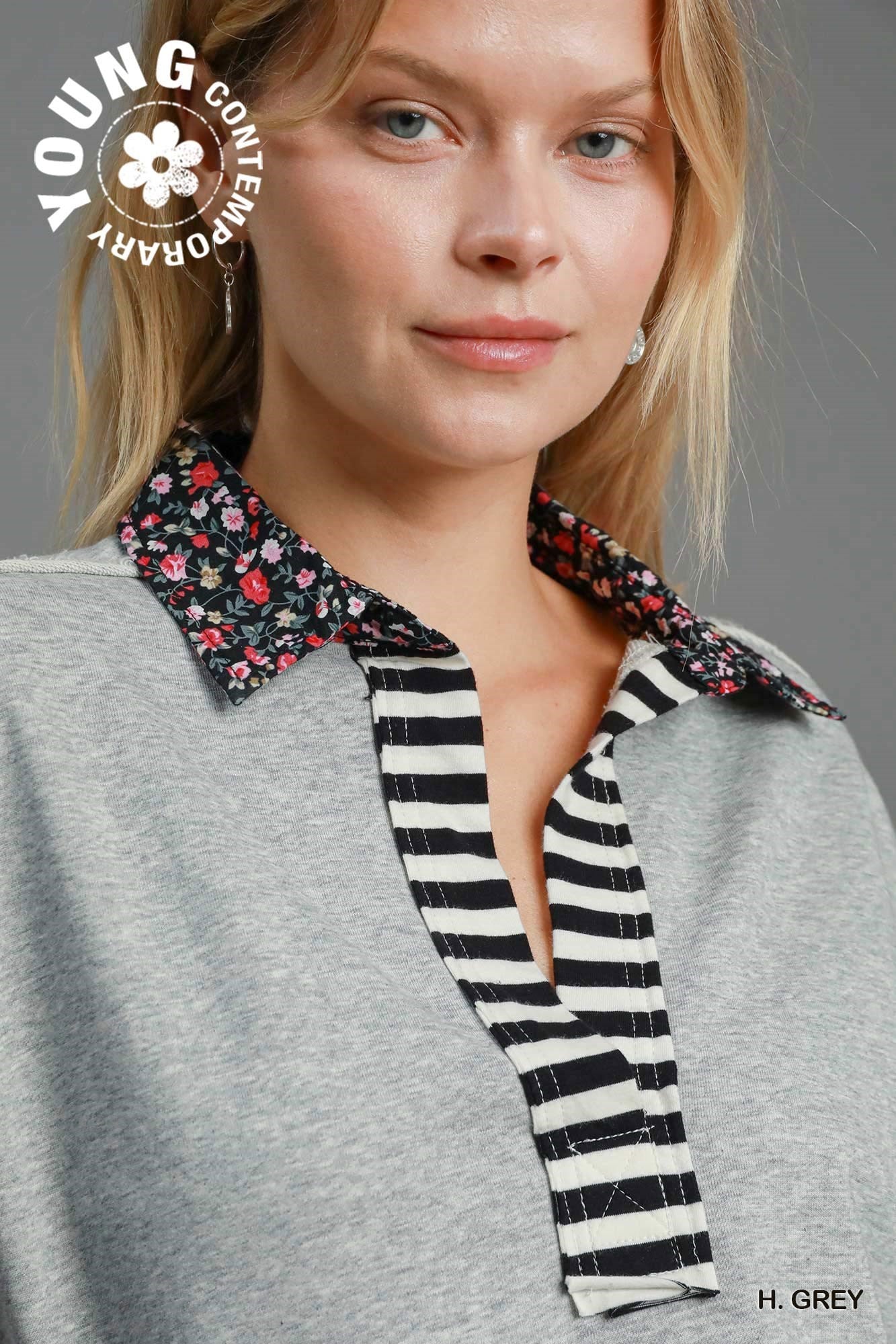 PATCHWORK FLORAL LS TOP