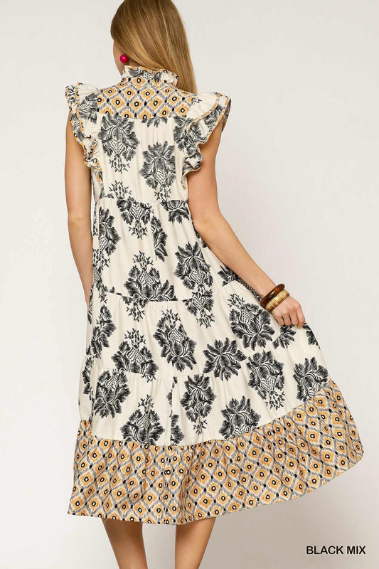 MIDI CONTRAST BINDING DRESS